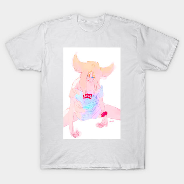 Horn Hair Girl T-Shirt by nagare017